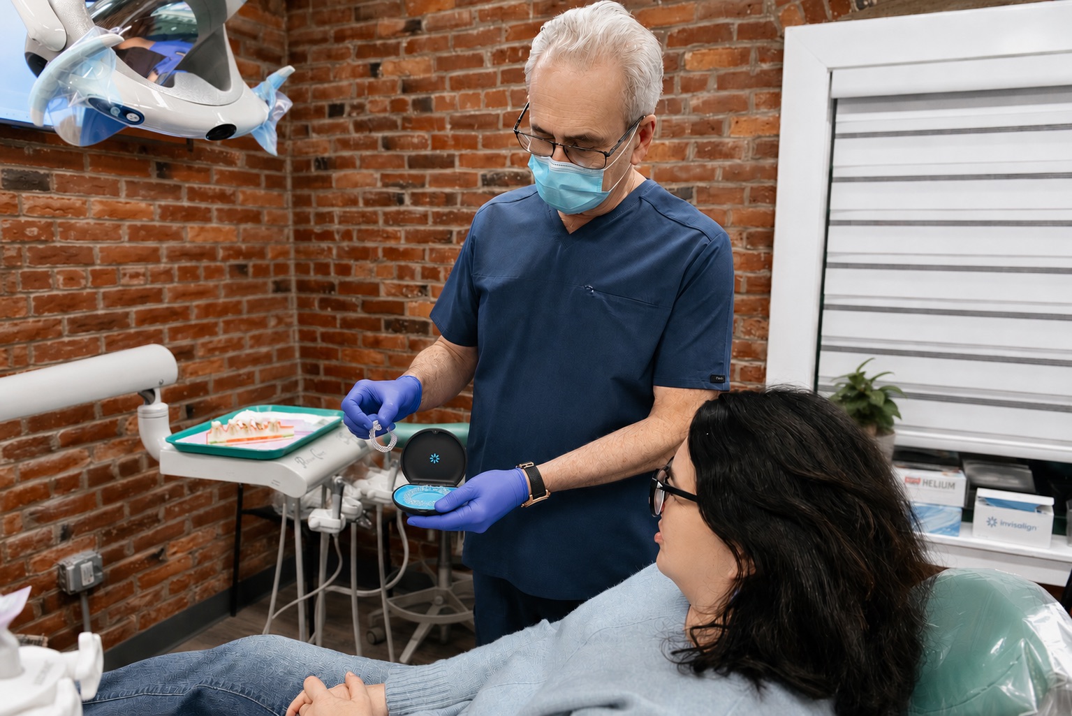 adult invisalign consultation dentist demonstration